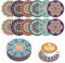 OAKENCREST Lot de 12 Dessous de Verre, Motif Mandala de 10cm, Dessous de Verre en Caoutchouc Réutilisables, Antidérapants et Résistants à la Chaleur, pour Cuisine Salon Bureau Table (Coloré I)