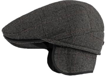 YAMEE Baskenmütze Winter mit Faltbar Ohrenklappe Winddicht, Wintermütze Herren Retro, Barett Warme, Schiebermütze, Newsboy Mütze für Männer und Frauen, Cabbie Cap