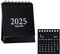 Mini Tischkalender 2024-2025, Tanding Flip Kleiner Tischkalender, von Juli 2024 bis Dezember 2025 Mini Stehkalender, Dickes Papier Doppeldrahtbindung mit Aufklebern für Home Office Schule (Schwarz)