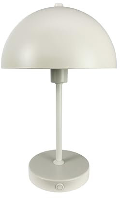 Dyberg Larsen Stockholm Tischlampe 2.0 Pearl Weiß | Wiederaufladbare Schreibtischlampe | Nachttischlampe mit 6 Stunden Akkulaufzeit | Leselampe für & Innen und Außen | LED Lampe Dänischen Design