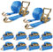 10 correas tensoras con carraca y ganchos – 6 m 2000 kg 35 mm – Correas de amarre – Correas de trinquete certificadas TÜV G/S según DIN EN 12195-2 KODIAK STRAPS