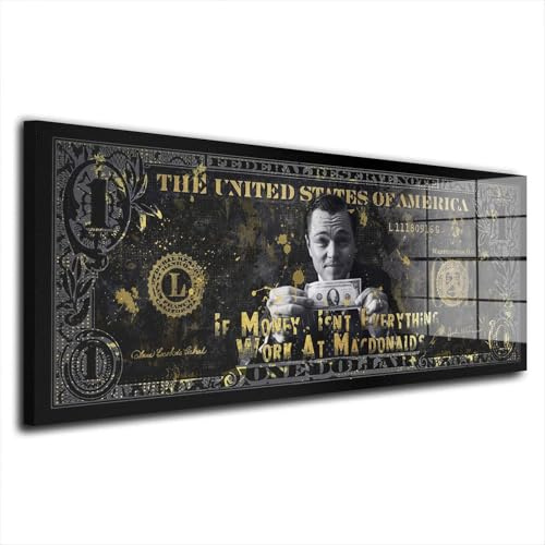 Zitat Wolf of Wall Street Acrylglas Wandbild Bild Wanddeko Wohnzimmer XL Größe 100x40cm