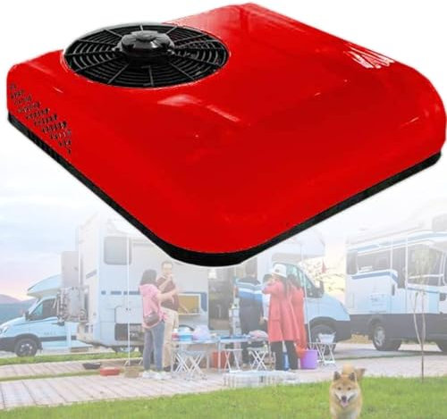 climatiseur de caravane 2 en 1 climatiseur de toit, climatiseur universel de camion électrique 24v / 12v, climatiseur de camping-car avec refroidissement, 8 heures d’autonomie, pour caravane