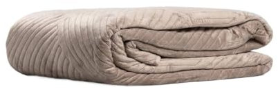 HOMLA Aurum Tagesdecke Samt mit Steppmuster 220x240 cm Gold - Luxus für Doppelbetten