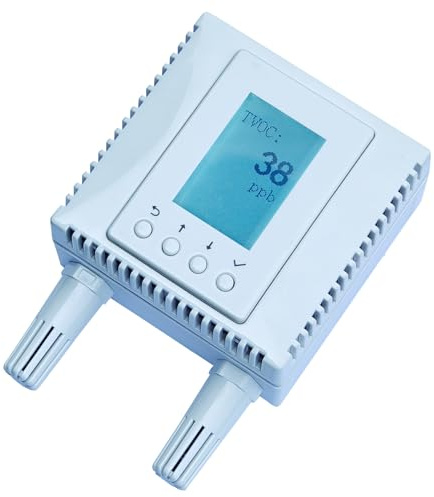 4-in-1 Luftqualitätsmonitor CO2 TVOC Temperatur Feuchte mit PoE MONIGEAR - Innenraum Sensor Netzwerk, LCD Display, IoT AWS Azure Tuya, Protokolle MQTT, BACnet, SNMP, Modbus-TCPIP
