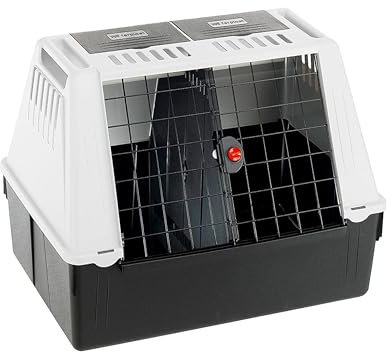 Ferplast Hundebox Auto, Atlas CAR 80 SE, Ablagefach, Doppelte Schiebeöffnung mit Sicherheitshaken L 82 x W 51 x H 61 cm – Max 20 kg