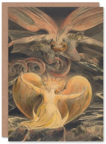 Artery8 William Blake Art Card Great Red Dragon and Sun Clothed Woman