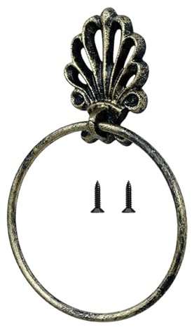 F Fityle Porte-Serviettes Rond, Anneaux Porte-Serviettes en Fer forgé, Support de Rangement décoratif rétro, Fixation Murale pour Cuisine, Maison de