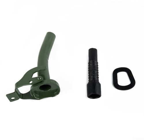 38cm Metal Fuel Can Spout and Flexible Rubber Nozzle for Standard 5L to 20L Jerry Cans, Army Pourer with Seal Gasket, 1 Unit