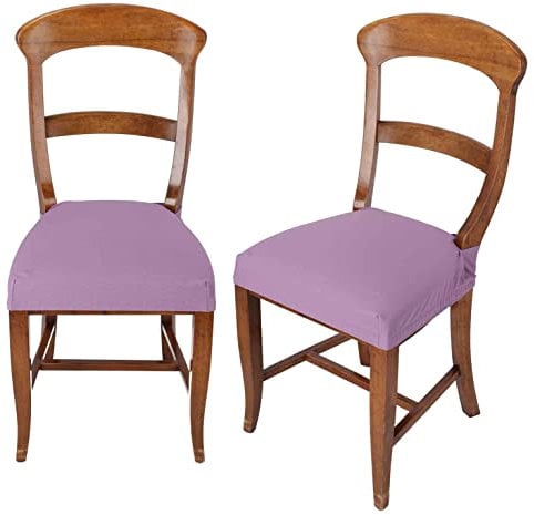 Casatessile CASA TESSILE - Coppia Coprisedia da Cucina e Ufficio - Tessuto Elasticizzato, Antimacchia - Made in Italy - Lilla