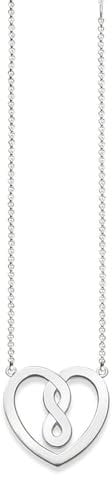 THOMAS SABO Unisex-Kette mit Anhänger 38-42cm Unendlichkeit Herz Halskette 925 Silber 0.1 cm - KE1496-001-12-L42v