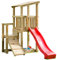Blue Rabbit 2.0 Spielturm CASCADE mit Rutsche 2,30 m + Kletterrampe Spielhaus Kletterturm Spielplatz Kiefer MASSIVHOLZ imprägniert (Rot)
