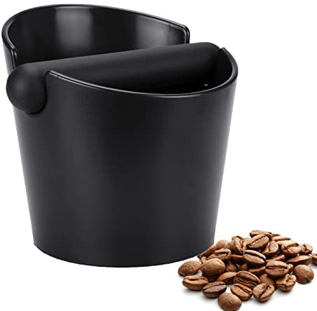 Coffee Knock Box, 4.8 Inch Espresso Knock Box Coffee Bin Coffee Machine Accessories Coffee Grounds Knock Box Shock-Absorbent Barista Knock Box with Removable Rubber Knock Bar, Barista Accessories