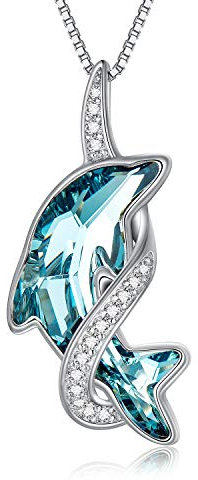 TOUPOP Delfin Halskette für Frauen s925 Sterling Silber Delfin Anhänger Schmuck, Delfin Kette für Frauen Delfin Geschenke Ozean Strand Thema Geburtstagsgeschenk für sie Mama Frau Freunde