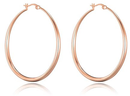 Philip Jones Rose Gold Plated 50mm Hoop Earrings
