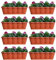 Hossi's Wholesale 8er Set Blumenkasten 60cm, Balkonkasten mit Wasserspeicher, Pflanzkasten Terracotta im Wellendesign mit passendem Bewässerungsuntersetzer