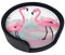 Pinker Flamingo-Untersetzer, runde Leder-Untersetzer (6 Stück), Getränkeuntersetzer mit Halterung, saugfähiger Untersetzer, schützt den Tisch, geeignet für Arten von Tassen, 9,9 cm