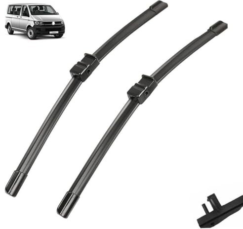 Wischerblätter kompatibel mit VW T5 Transporter Caravelle Multivan California Kombi Shuttle Scheibenwischer vorne und hinten, Windschutzscheibenbürsten (Color : Front 2003-2005, Size : LHD)