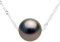 PEARLS & COLORS - Collier Chaîne Perle de Culture de Tahiti Ronde 8-9 mm - Qualité A+ - Argent 925 - Bijou Femme