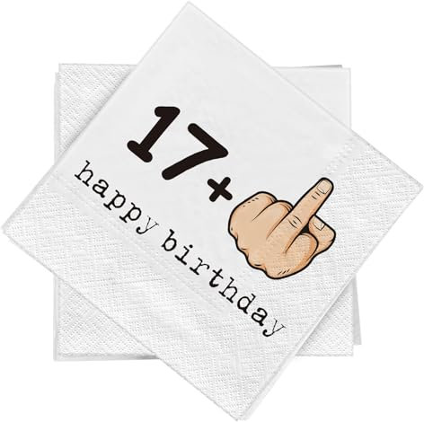 WenmthG - Lustige 20 Servietten zum 18. Geburtstag 33 x 33 cm - 18.Party Servietten Deko - 17 + 1-20 Servietten 3-Lagige weich - Happy Birthday Tischdeko - 18 Geburtstag Partyservietten