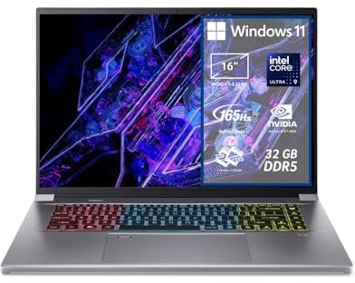 acer Predator Triton Neo 16 PTN16-51-92GF Notebook Gaming, Intel Core Ultra 9 185H, RAM 32 GB DDR5, 2 TB SSD, Display 16 WQXGA+3.2K IPS 165Hz DDS, NVIDIA GeForce RTX 4070 8 GB GDDR6, Windows 11 Home