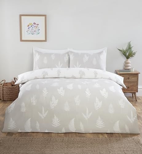 Rapport Home Fern - Juego de Ropa de Cama matrimonial de Microfibra con Funda nórdica Reversible y sábana Bajera Ajustable con Fundas de Almohada a Juego
