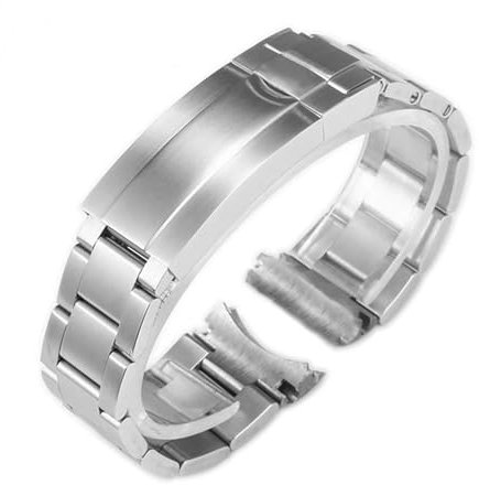 HAJMGUMC 20mm 21mm Armband Fit for Rolex SUBMARINER DAYTONA Faltschließe Uhrenarmband 904L Edelstahl Uhrenarmband Zubehör(Matte silver,21mm)
