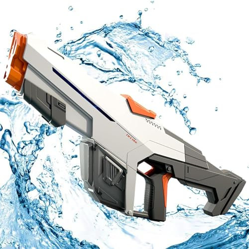 Electric Water Gun, Automatic Water Gun with Water Absorption, 610CC Capacity Double Shooting Mode Water Guns,Range up to 32-45 FT, Summer Water Toys for Pool Party Beach Outdoor