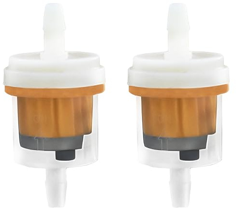 Small Inline Fuel Filter Twin Pack - Universal Fit for 6mm & 8mm Fuel Lines - Compatible with Motorcycles, Lawn Mowers, Quad Bikes, Generators & Car Engines (2 Pcs)