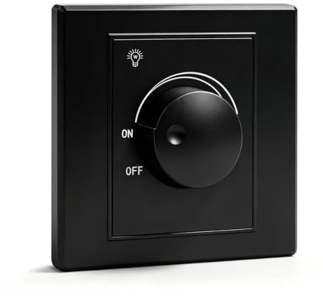 RDTOK LED Dimmer Schalter 230V, TRIAC LED Drehdimmer, Ohne Neutralleiter | Dimmer für LED Lampen, Stufenloses Dimmen, Drehregler Dimmschalter 86x86mm, Für Dimmbare LED Leuchtmittel