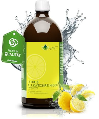 eMC Allzweckreiniger Citrus - umweltfreundliche Wahl für hygienische Sauberkeit & erfrischende Zitrusduft-Erlebnisse in allen Räumen - mit probiotischen Mikroorganismen, 1 Liter