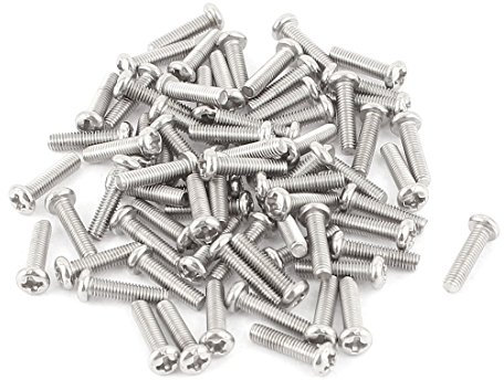 sourcing map 60pcs M3 x 12mm 304 Edelstahl Kreuzschlitz Kreuz Flachkopf Schrauben Bolzen