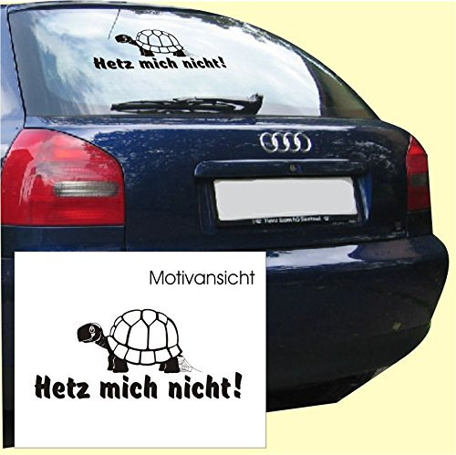 blattwerk-design KFZ-Aufkleber, Hetz Mich Nicht!, Schildkröte, Spruch, Humor, Autoaufkleber, Größen (M090 Silber, 300 mm x 130 mm)