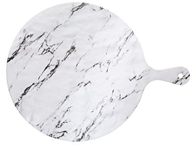 KitchenCraft KCSMPLATMBL42 We Love Summer Round Melamine Marble-Effect Food Serving Platter, 41.5 x 31.5 cm (16.5 x 12.5)