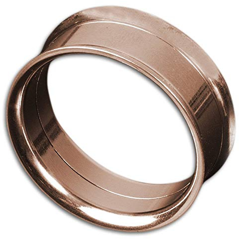 viva-adorno® 1 Stück Edelstahl Tunnel mit Innengewinde Größe 4-30mm Z155, Rosegold 14mm