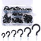 Glarks 100 Stück 6 Größen schwarz Vinyl beschichtete Tassenhaken Schraubhaken Deckenhaken Schraubhaken Tassenhaken Kleiderbügel Sortiment Kit für Zuhause und Büro