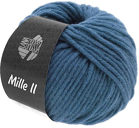 LANA GROSSA Mille II | Strapazierfähiges Mischgarn mit Merinowolle, waschmaschinenfest | Handstrickgarn aus 50% Schurwolle & 50% Acryl | 50g Wolle zum Stricken & Häkeln | 55m Garn FB124