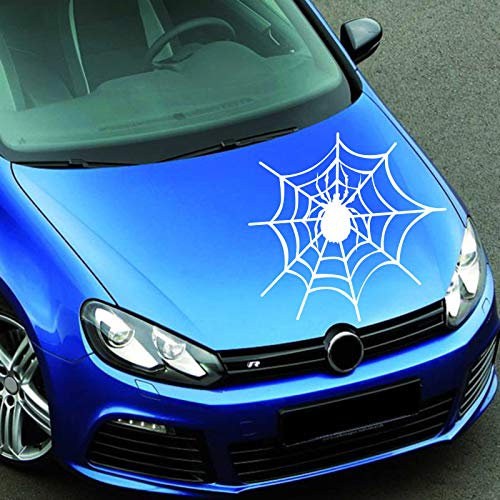 INDIGOS UG Aufkleber - Autoaufkleber Spinnennetz 50cm x 52cm Weiß - Tuning Carystyling Heckscheibe Auto