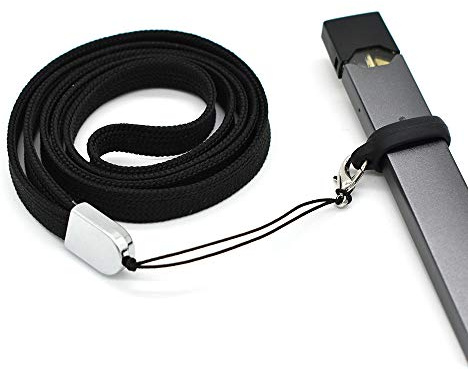 Vaportown Halskette Lanyard Kompatibel mit Juul Anti-Lost Anhänger Halter für Pod System Vape Pen Akku (Schwarz)