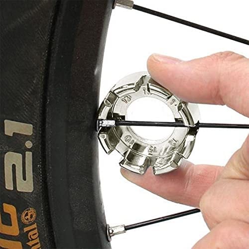 Goabroa Speichenschlüssel, Harter Stahl, 8-Wege-Fahrrad-Felgen-Würstenwerkzeug für präzise Radspannung, kompatibel mit 10/11/12/13/14/15 Größe Fahrradspeichen