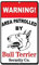 Metallschild mit Aufschrift Warning Area Patrolled Bullterrier, Vintage-Stil, Retro, Wanddekoration, Metall-Warnschild, 20,3 x 30,5 cm