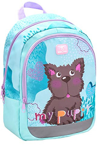 Belmil Kinderrucksack mädchen für 3-6 Jährige - Super Leichte 260 g/Kindergarten/Krippenrucksack Kindergartentasche Kindertasche/Hündchen/Türkis, Blue (305-4 Puppy)