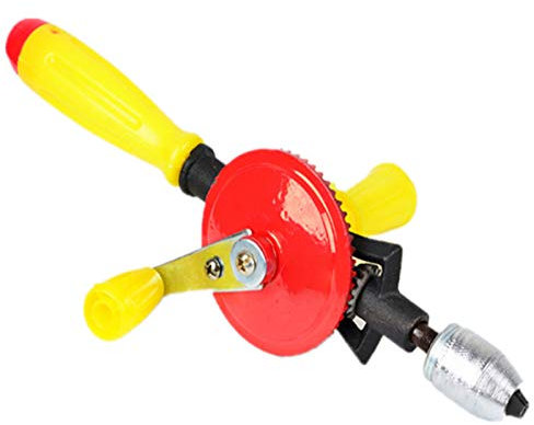 Chignole À Manivelle,Perceuse À Main Avec Conception À Double Pignons En Acier Finement Moulé, Perceuse À Main Sûre Pour Le Bois, Le Plastique Et Le Métal, Mandrins À 3 Mâchoires,3/8inch