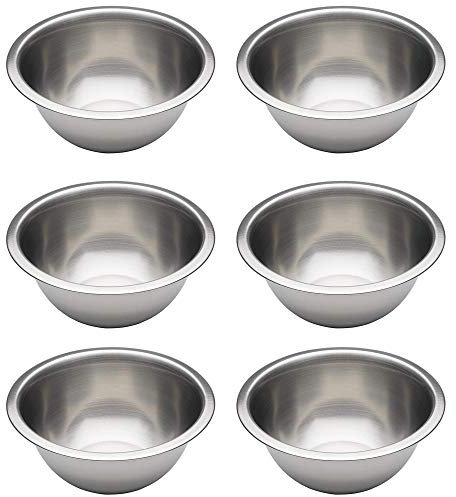 Chef Aid Stainless Steel Mixing Bowl Rust Resistant 13.6cm 0.5 Litre (Pack of 6)