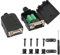 GELRHONR DB9 Conector Adaptador Macho sin Soldadura, 9 Pines RS232 Macho Serie Adaptador de Placa de ruptura con Caja (2 Piezas Macho/Hembra)