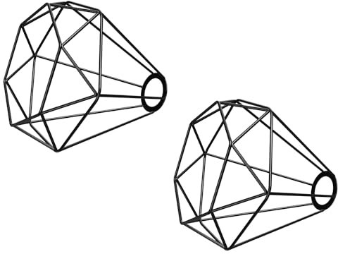 ledscom.de 2 Stück Käfig-Lampenschirm, schwarz, 200mm Ø