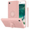 Cadorabo Custodia compatibile con Apple iPhone 7 / 7S / 8 / SE 2020 in LIQUID ROSA - Custodia per Cellulare in Silicone TPU Flessibile con Anello - Paraurti per Cover Posteriore Ultra Sottile