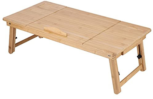 Bambus Laptop Schreibtisch Tisch Klappbarer Hubtisch Tragbares Bett Kleiner Tisch Notebook Computer Schreibtisch mit Aufbewahrungsschublade für Zuhause Einfacher Schreibtisch Studieren Surfen Lesen