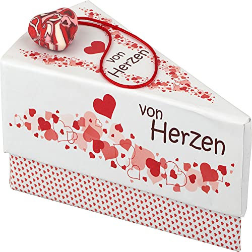 KAMACA Geschenkschachtel Tortenstück für Geldgeschenke kleine Geschenke Präsente Männer Geschenkverpackung Geld Gutschein Geburtstag (Tortenstück Von Herzen)
