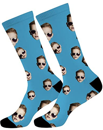MissChic Personalisiert Foto Socken,Socken mit Gesicht,Lustige Socken,Socken Personalisiert Foto,Geschenk für Freuen, Herren, Freundin, Mutter, Schwester